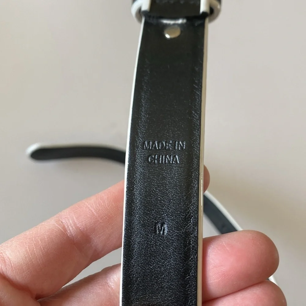 Ralph Lauren black white skinny belt women’s medium